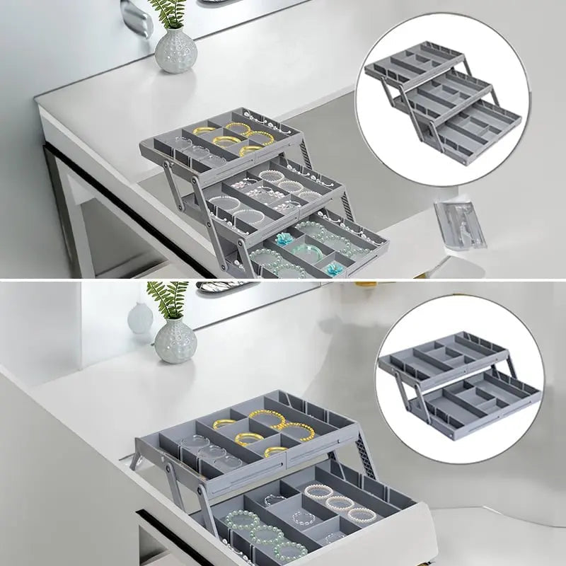 Smart Organizer Three-Tier Drawer Organizer And Adjustable Dividers For Kitchen And Office