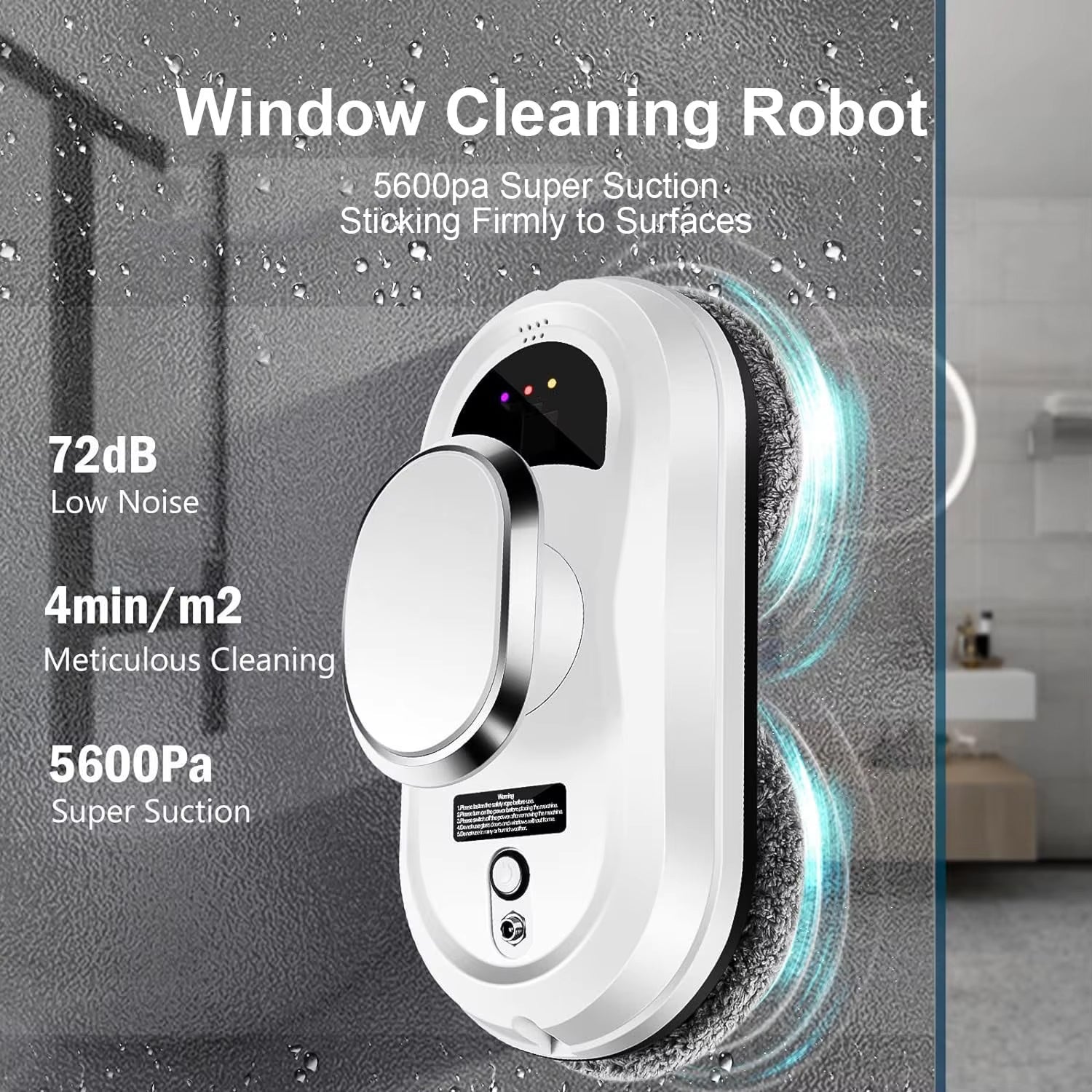 Smart Window Cleaner With AI Power And 5600Pa Suction For Streak Free Clarity