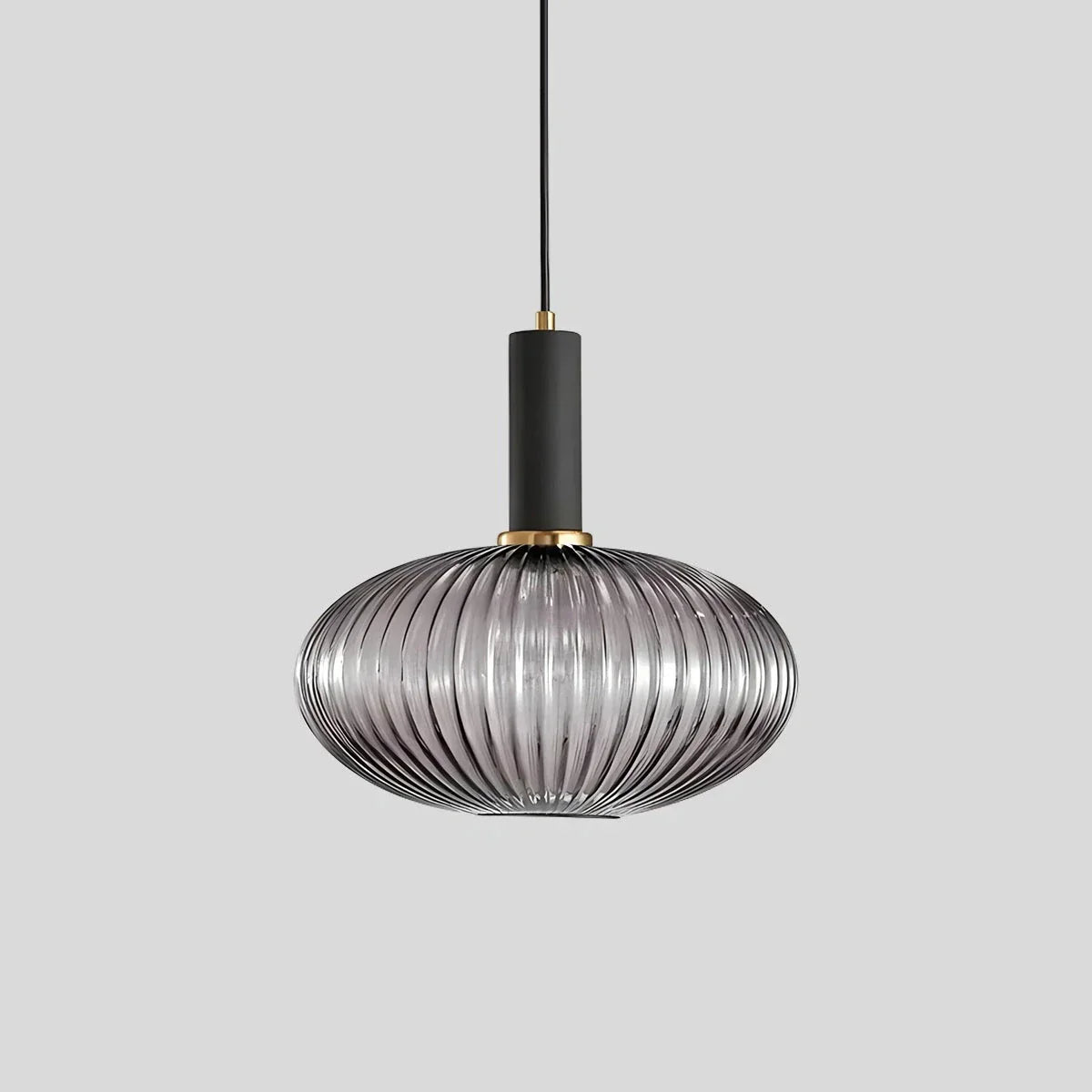 Nordic Glass Pendant Light With Striped Shade Design