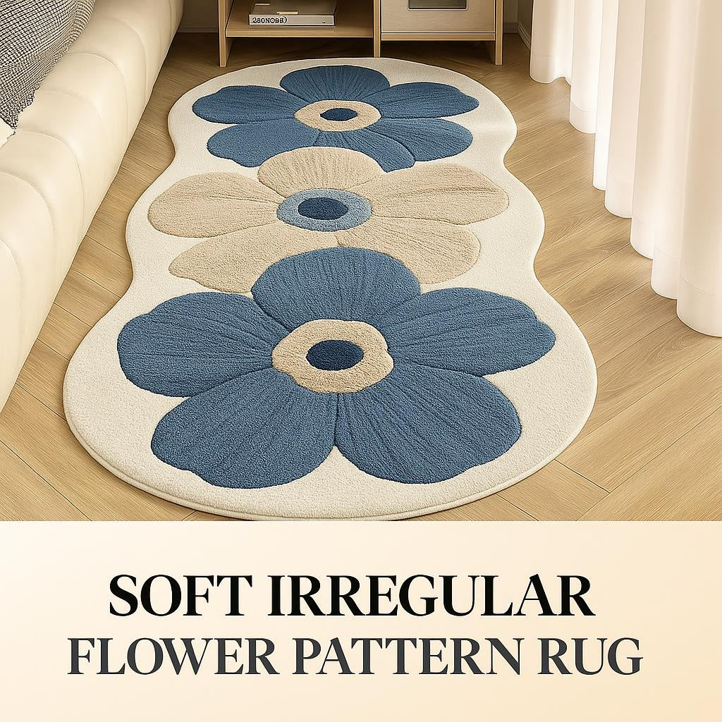 Floral Plush Area Rug With Non Slip Backing For Cozy Spaces