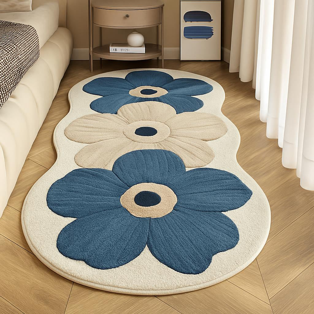 Floral Plush Area Rug With Non Slip Backing For Cozy Spaces