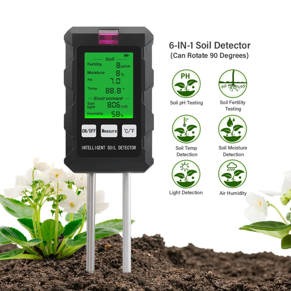 Probeync 6-In-One Soil Readout Meter For Healthy Plant Growth