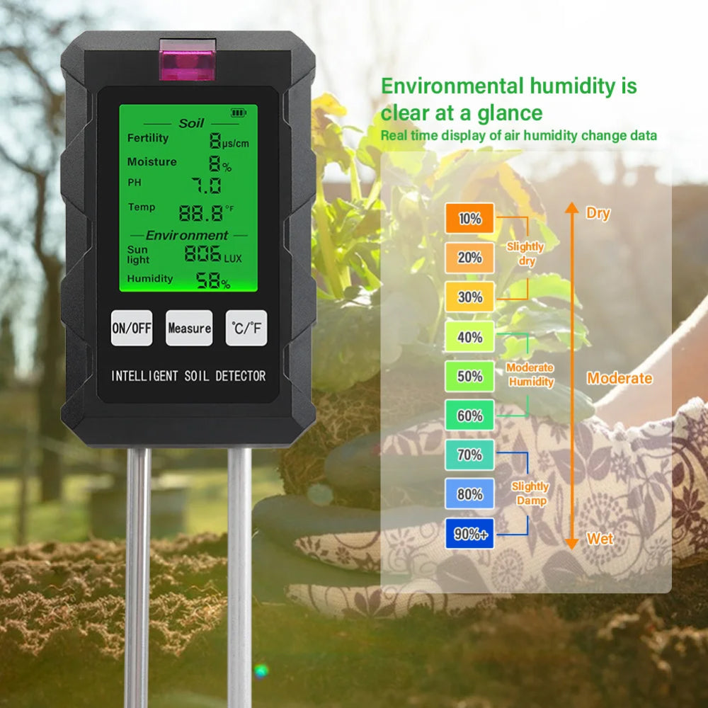 Probeync 6-In-One Soil Readout Meter For Healthy Plant Growth