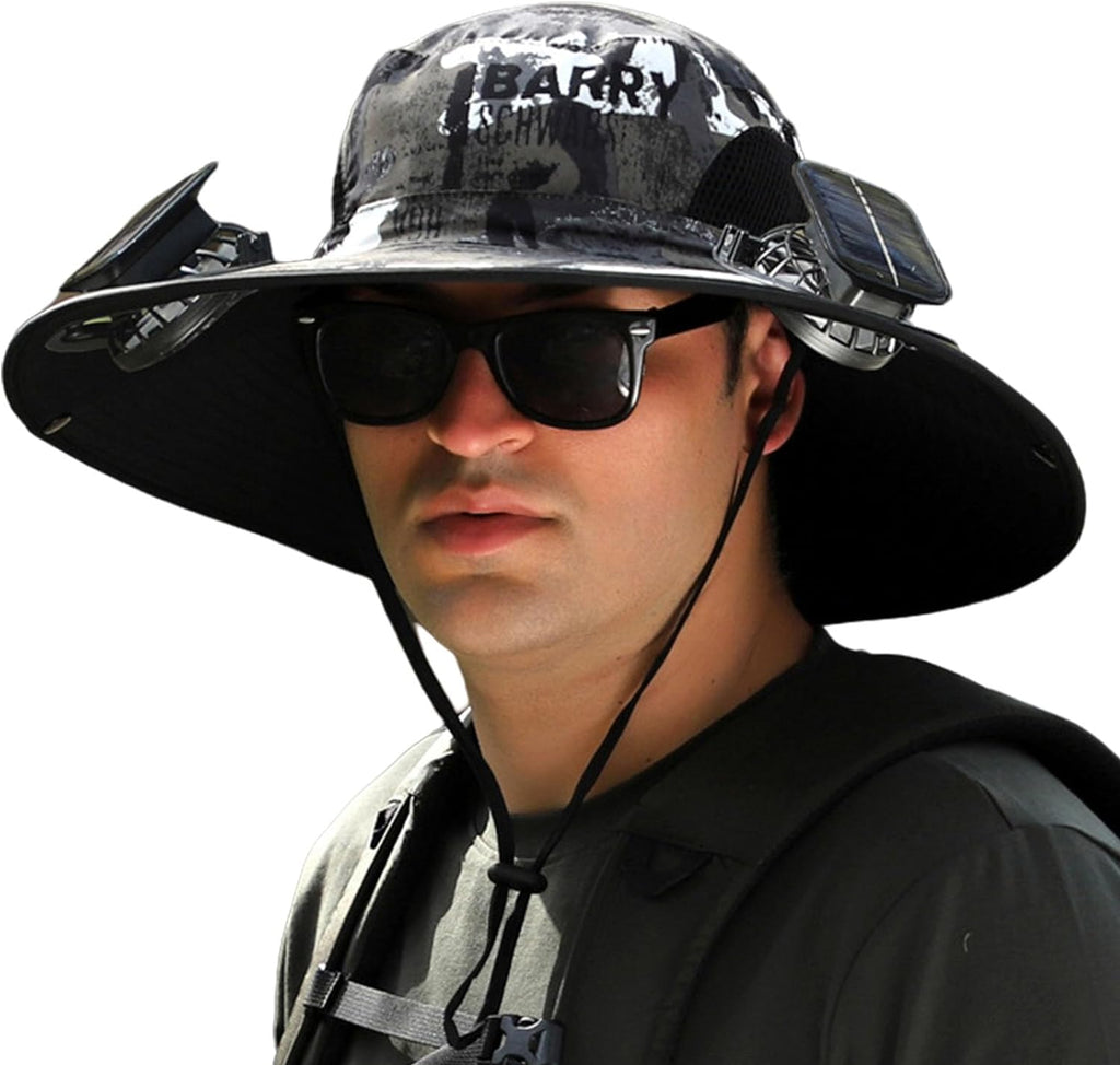 Solar Breeze Sun Powered Hat With Adjustable Fit And Dual Power