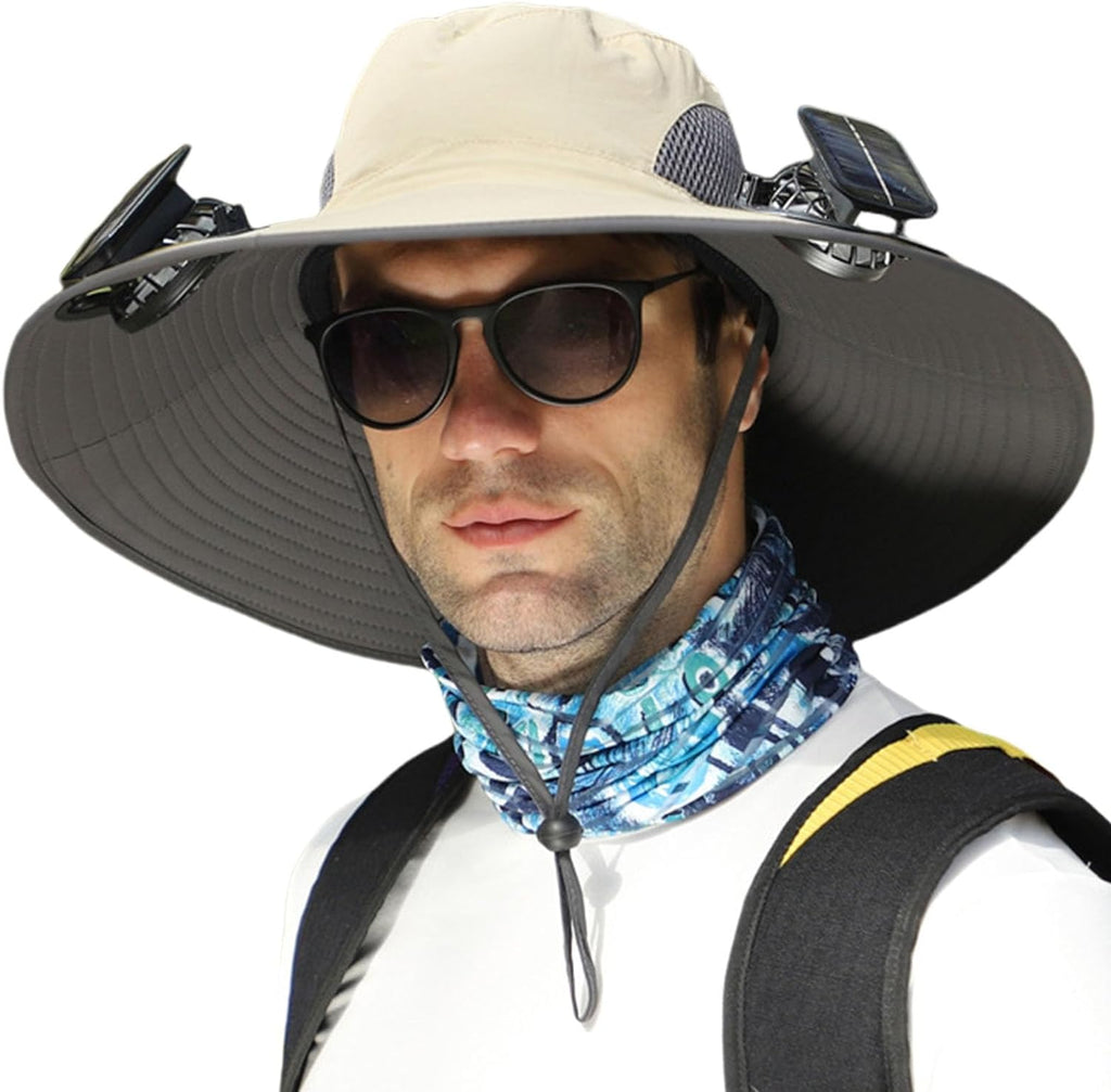 Solar Breeze Sun Powered Hat With Adjustable Fit And Dual Power