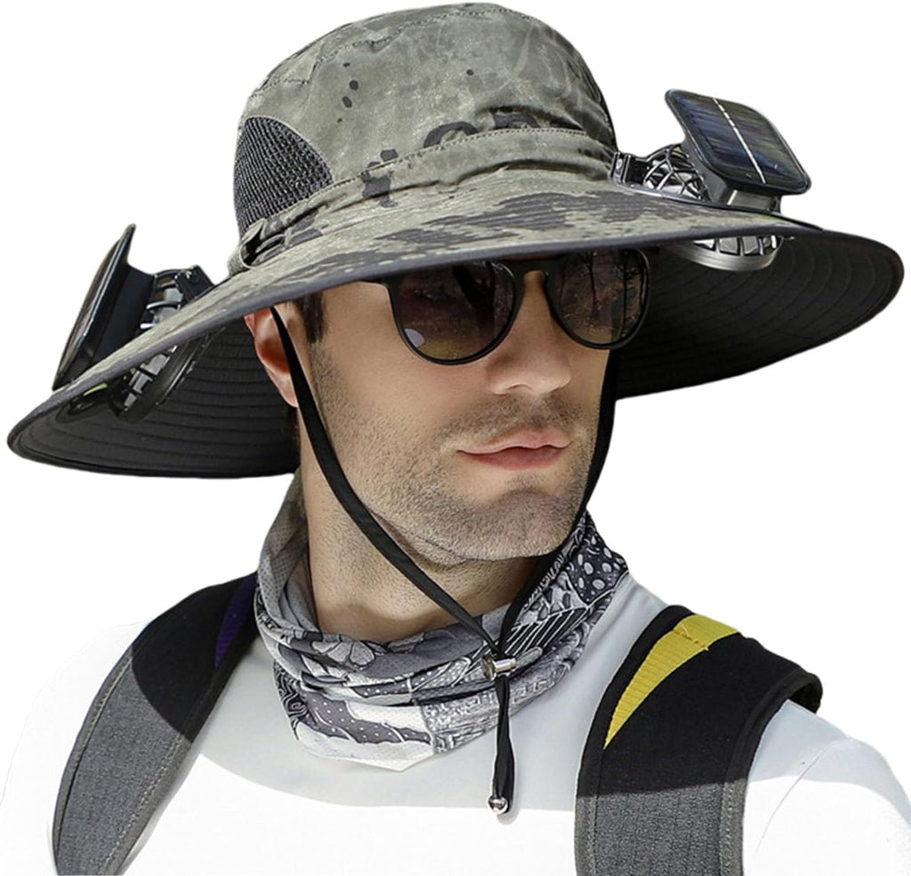 Solar Breeze Sun Powered Hat With Adjustable Fit And Dual Power