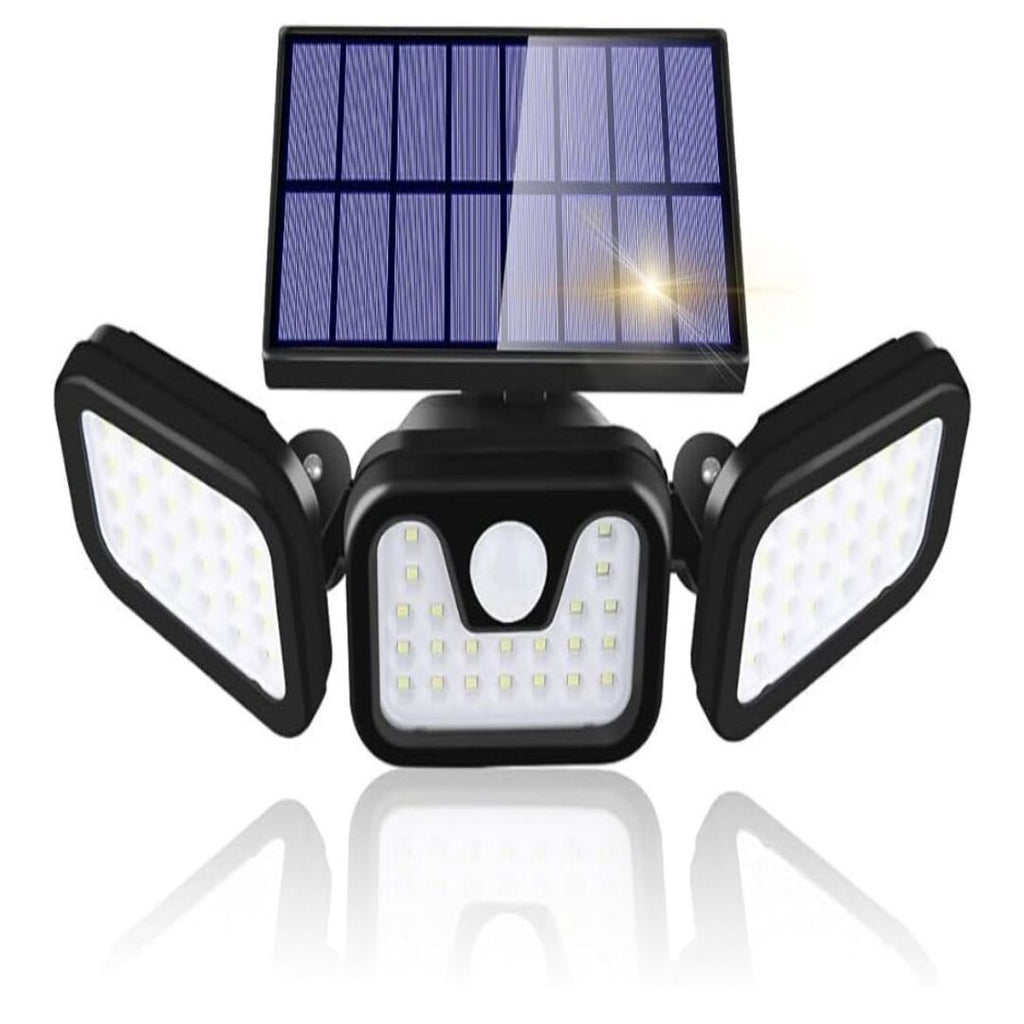 Triple-Head Solar Security Light With Motion Sensor For Outdoors