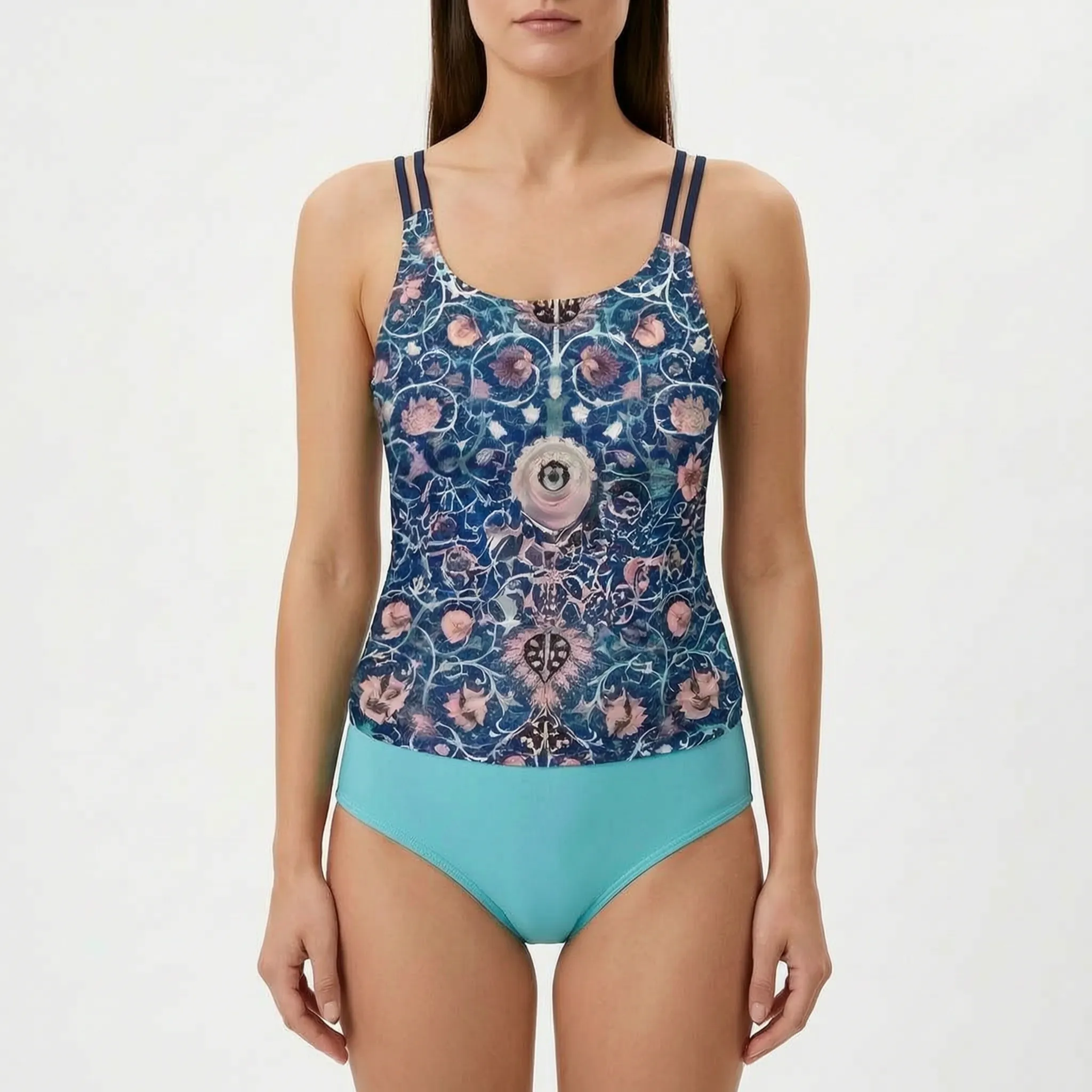 Printed Two Piece Tankini Set -  Beach Holidays - Ormexis