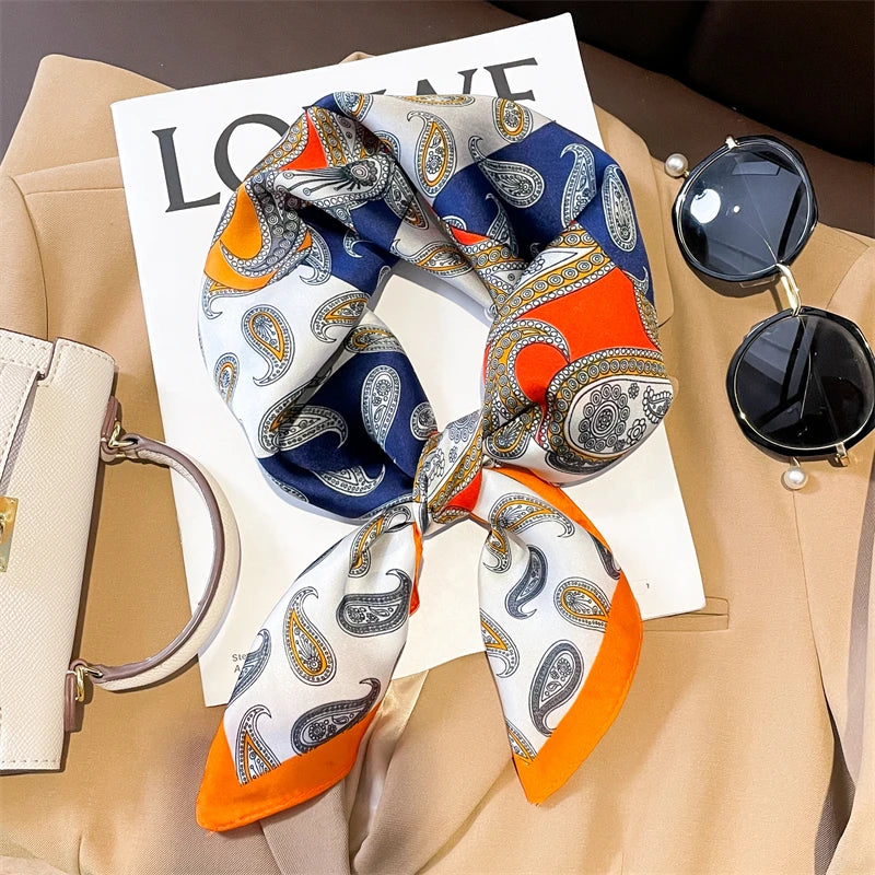 Sophie Silk Charm Scarf Versatile Plaid Accessory For Any Outfit