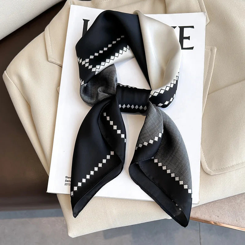 Sophie Silk Charm Scarf Versatile Plaid Accessory For Any Outfit