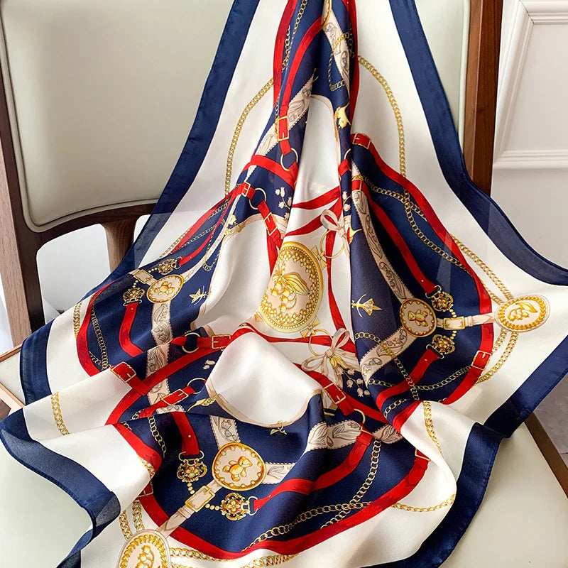 Sophie Silk Charm Scarf Versatile Plaid Accessory For Any Outfit