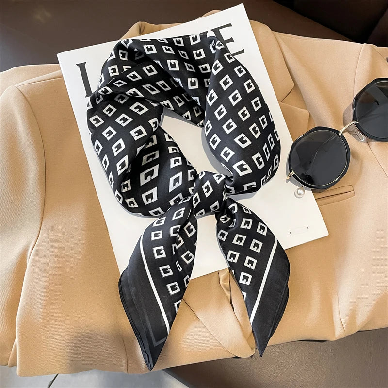 Sophie Silk Charm Scarf Versatile Plaid Accessory For Any Outfit