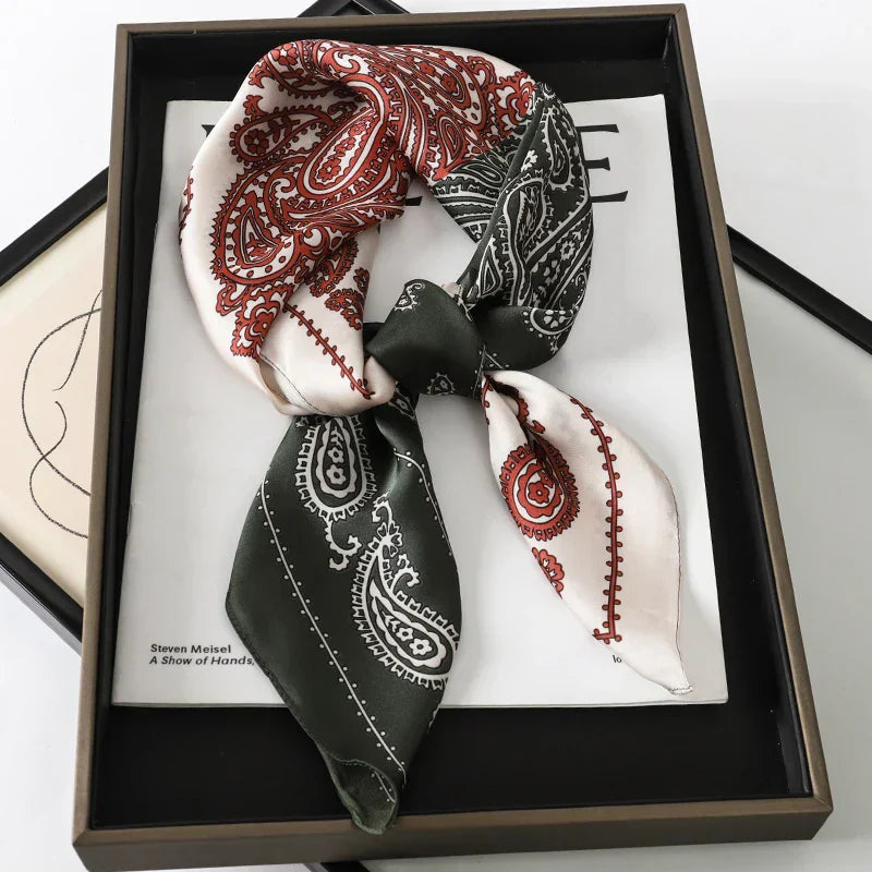 Sophie Silk Charm Scarf Versatile Plaid Accessory For Any Outfit