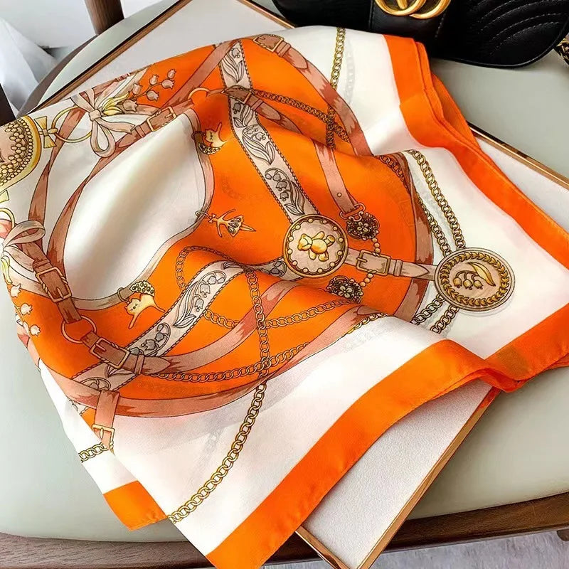 Sophie Silk Charm Scarf Versatile Plaid Accessory For Any Outfit