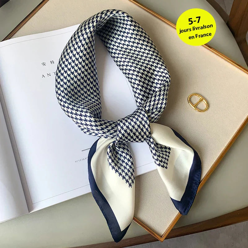 Sophie Silk Charm Scarf Versatile Plaid Accessory For Any Outfit