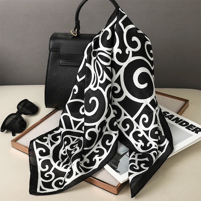 Sophie Silk Charm Scarf Versatile Plaid Accessory For Any Outfit