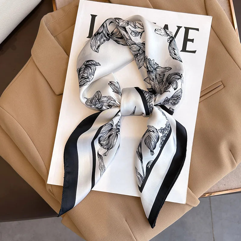 Sophie Silk Charm Scarf Versatile Plaid Accessory For Any Outfit