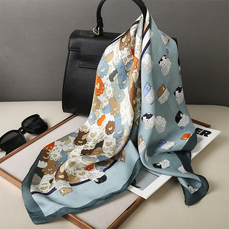 Sophie Silk Charm Scarf Versatile Plaid Accessory For Any Outfit