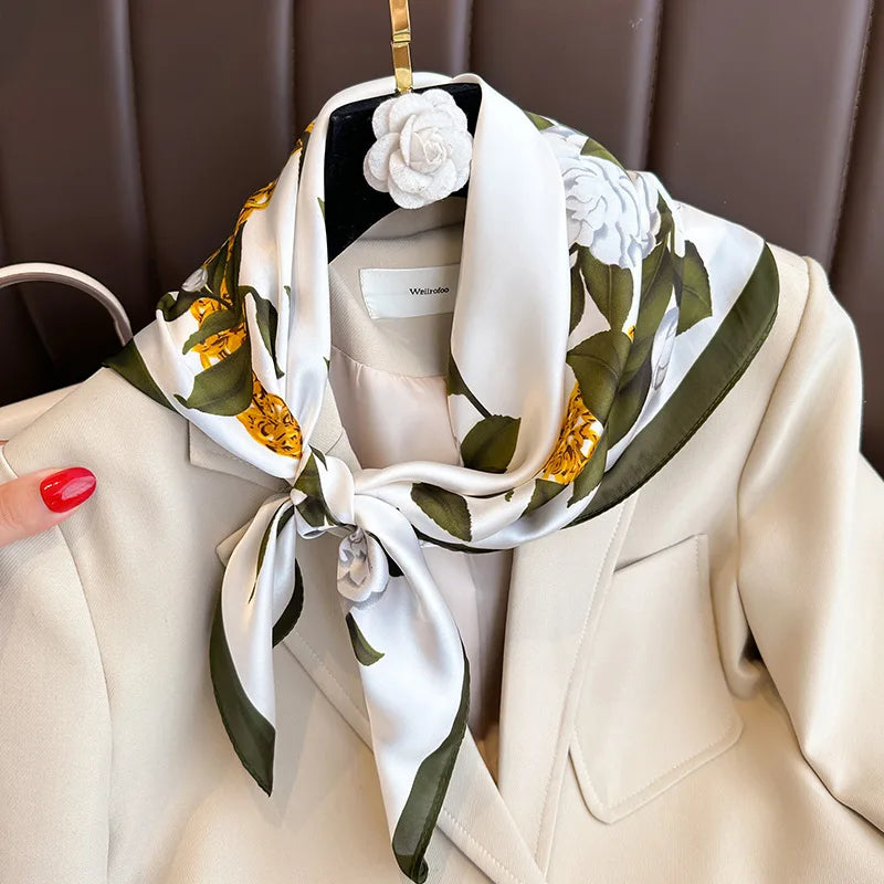 Sophie Silk Charm Scarf Versatile Plaid Accessory For Any Outfit