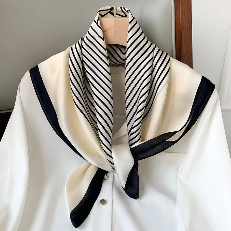 Sophie Silk Charm Scarf Versatile Plaid Accessory For Any Outfit
