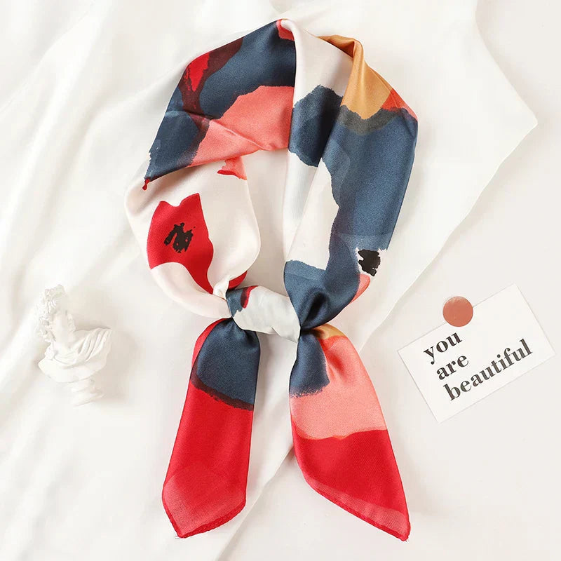 Sophie Silk Charm Scarf Versatile Plaid Accessory For Any Outfit