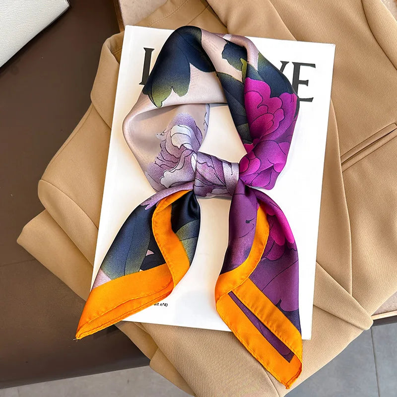 Sophie Silk Charm Scarf Versatile Plaid Accessory For Any Outfit