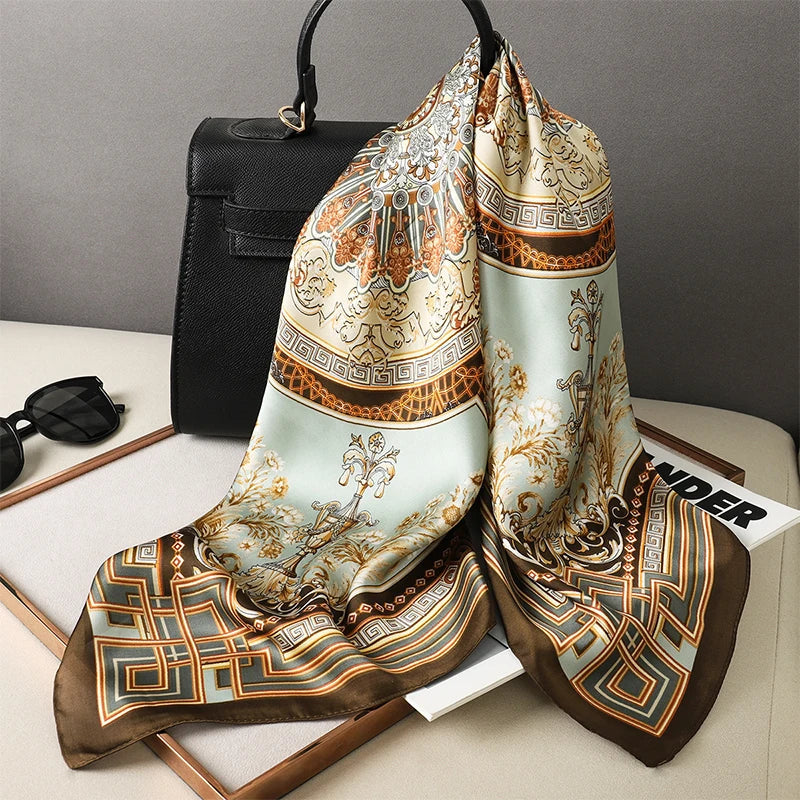 Sophie Silk Charm Scarf Versatile Plaid Accessory For Any Outfit
