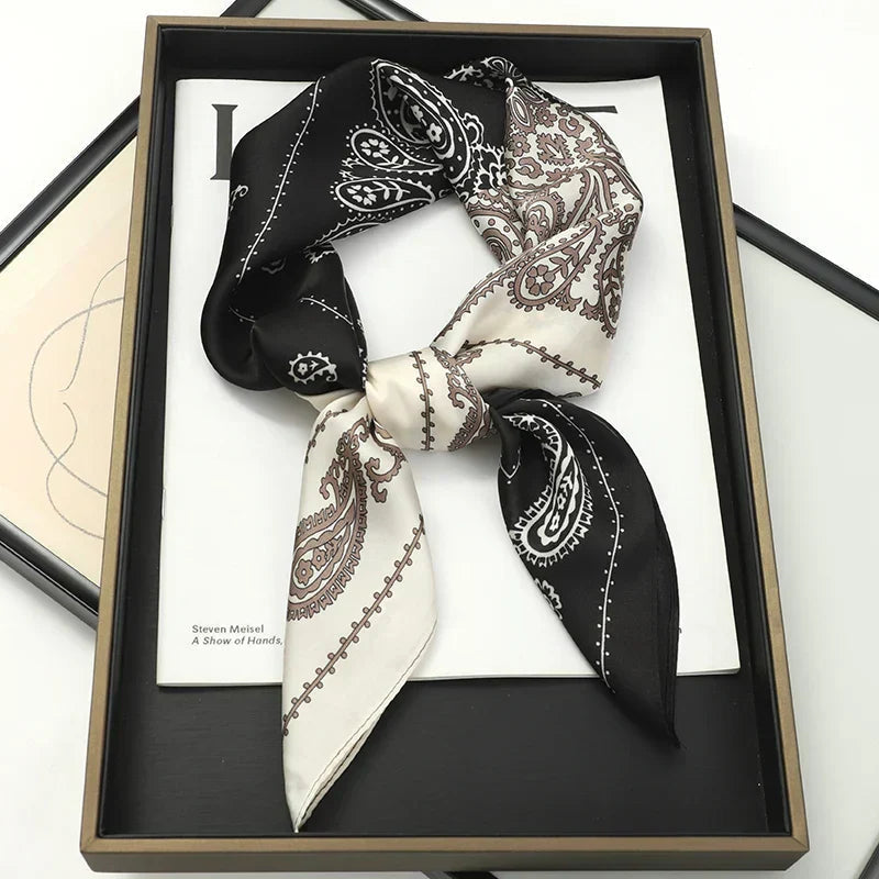 Sophie Silk Charm Scarf Versatile Plaid Accessory For Any Outfit