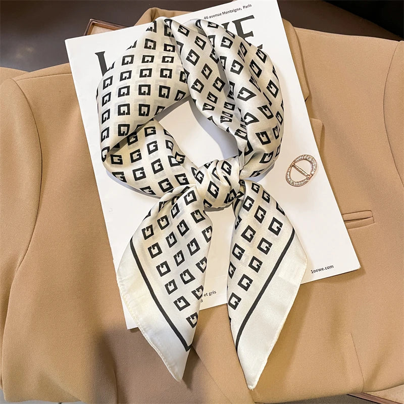 Sophie Silk Charm Scarf Versatile Plaid Accessory For Any Outfit