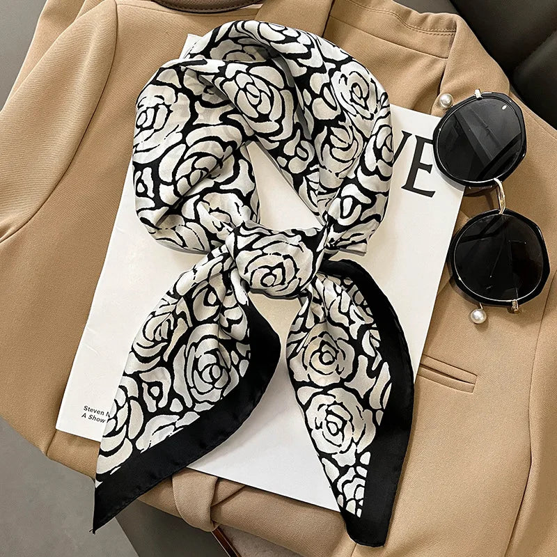 Sophie Silk Charm Scarf Versatile Plaid Accessory For Any Outfit