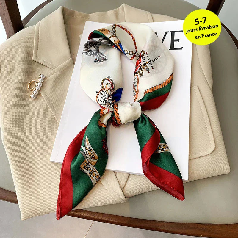 Sophie Silk Charm Scarf Versatile Plaid Accessory For Any Outfit