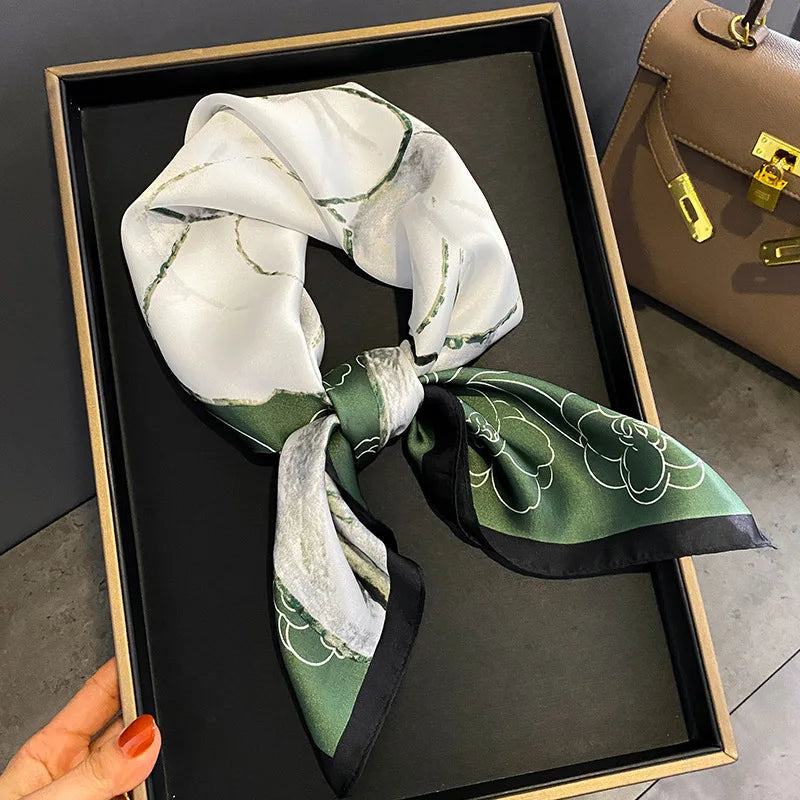Sophie Silk Charm Scarf Versatile Plaid Accessory For Any Outfit