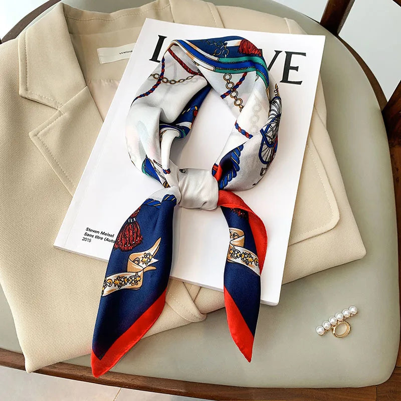 Sophie Silk Charm Scarf Versatile Plaid Accessory For Any Outfit