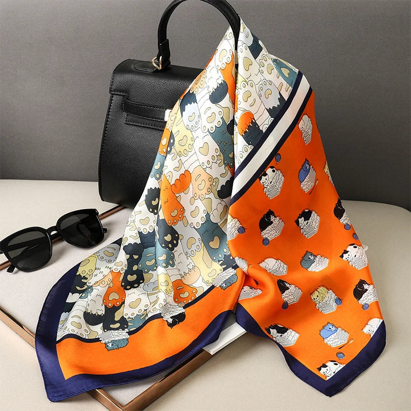 Sophie Silk Charm Scarf Versatile Plaid Accessory For Any Outfit