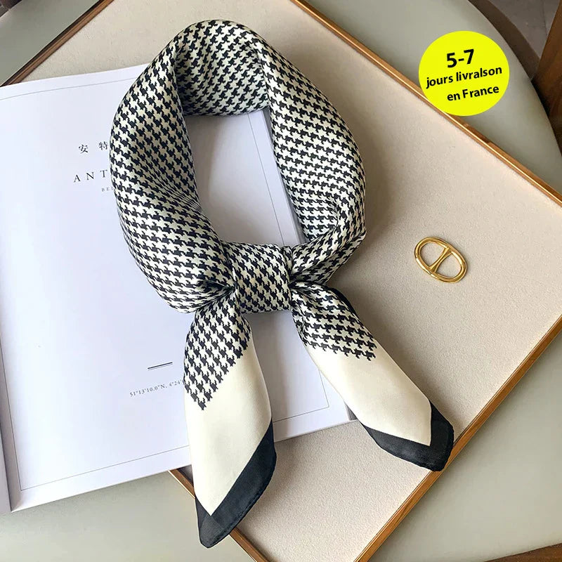 Sophie Silk Charm Scarf Versatile Plaid Accessory For Any Outfit