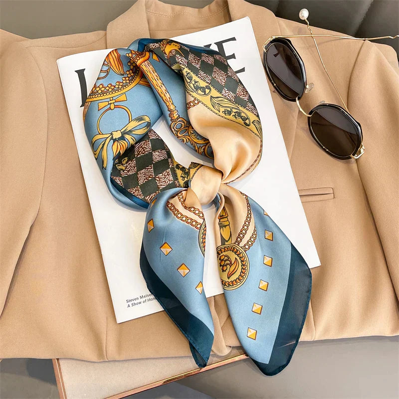 Sophie Silk Charm Scarf Versatile Plaid Accessory For Any Outfit