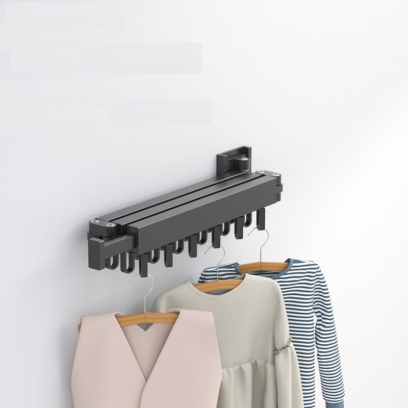Space Saver Wall Mounted Retractable Clothes Drying Rack For Small Laundry Areas