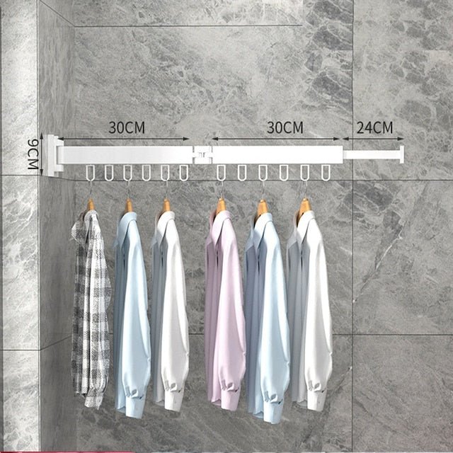 Space Saver Wall Mounted Retractable Clothes Drying Rack For Small Laundry Areas