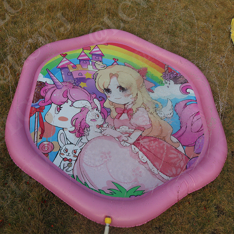 Splash Fun Outdoor Water Mat Featuring Spray System