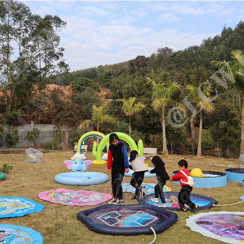 Splash Fun Outdoor Water Mat Featuring Spray System