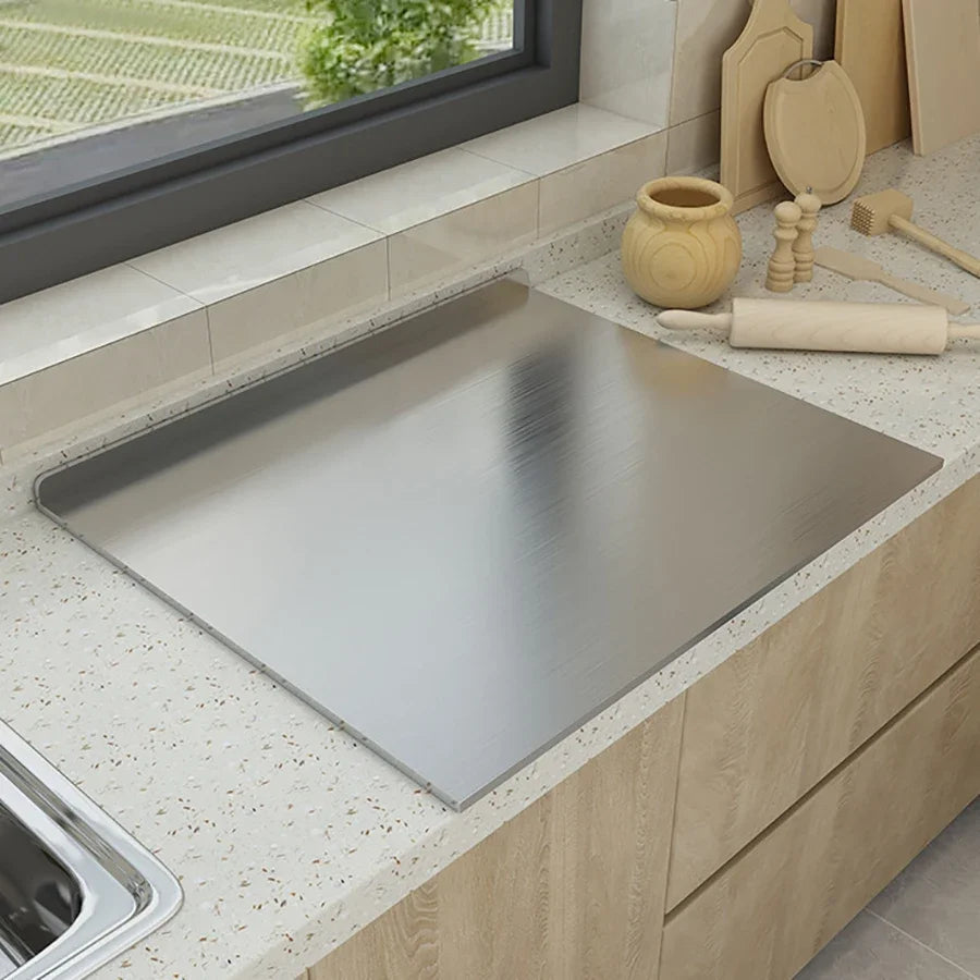 Large Stainless Steel Dual-Sided Cutting Board for Versatile Food Prep