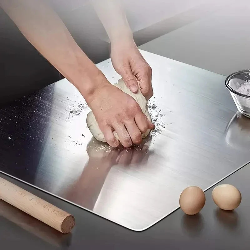Large Stainless Steel Dual-Sided Cutting Board for Versatile Food Prep