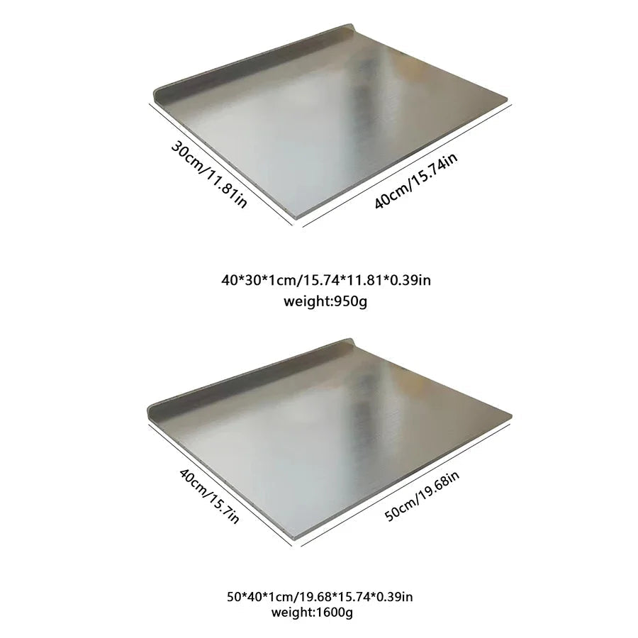 Large Stainless Steel Dual-Sided Cutting Board for Versatile Food Prep