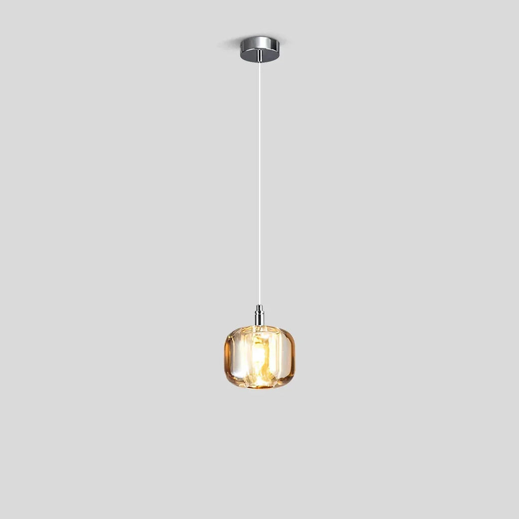 Multicolor Glass Pendant Light Fixture With Layered Lighting