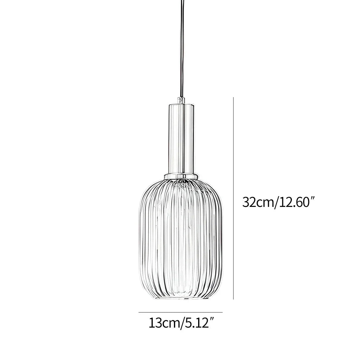 Nordic Glass Pendant Light With Striped Shade Design