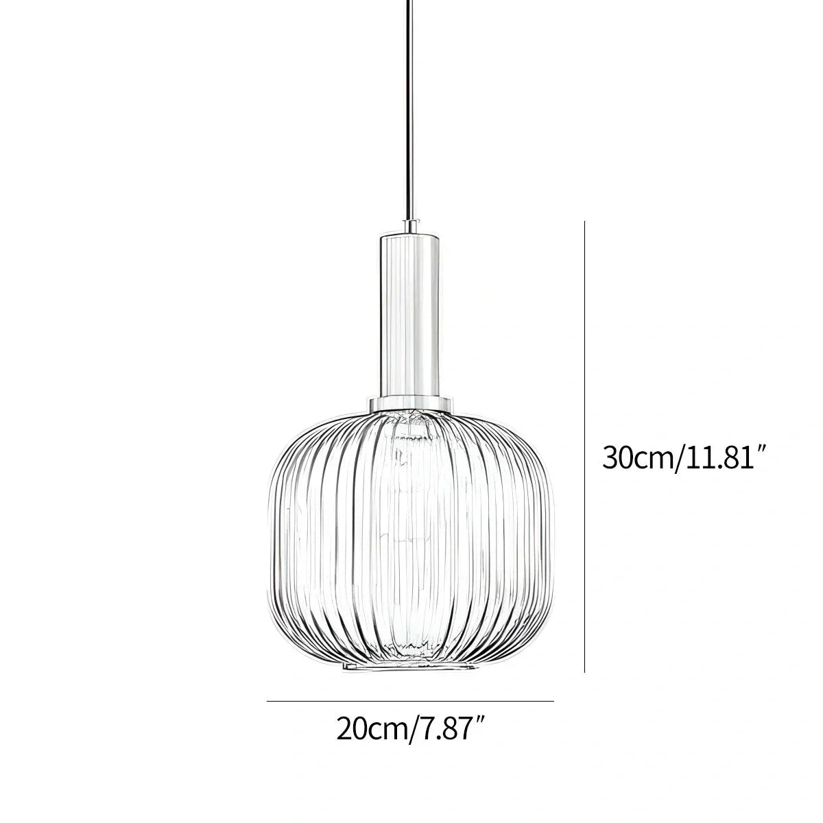 Nordic Glass Pendant Light With Striped Shade Design