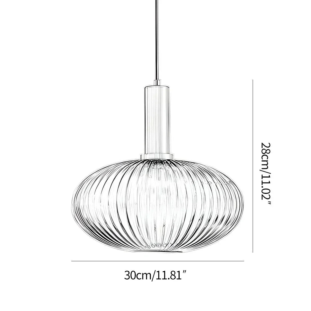 Nordic Glass Pendant Light With Striped Shade Design