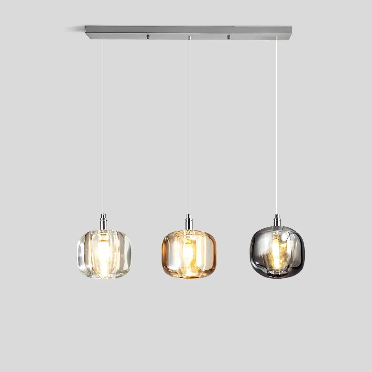 Multicolor Glass Pendant Light Fixture With Layered Lighting