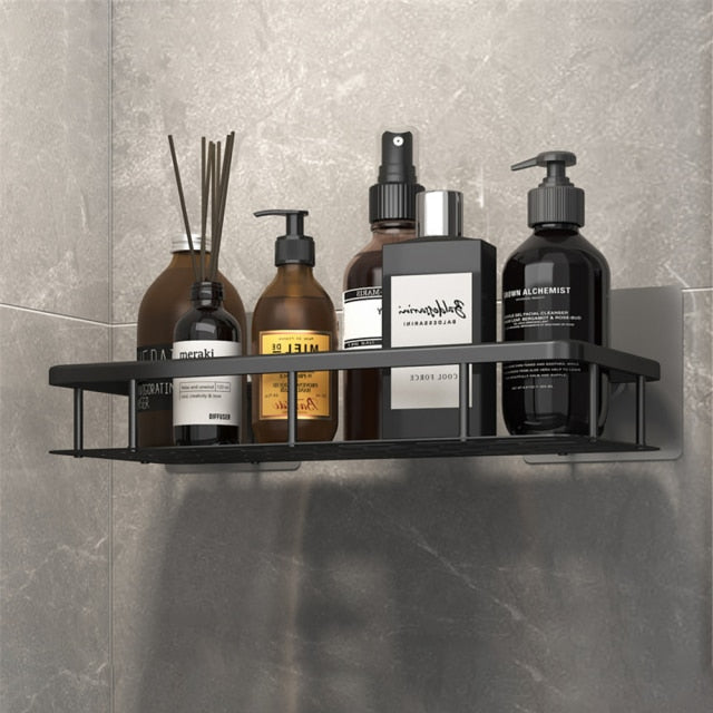 Slim Metal Bath Organizer With Suction Cups For Small Spaces