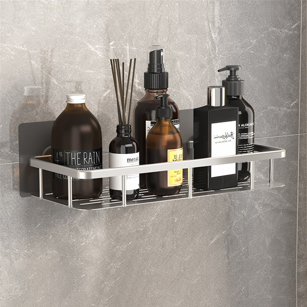 Slim Metal Bath Organizer With Suction Cups For Small Spaces